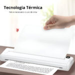 Impressora Térmica Papel A4 Portátil Bluetooth + 100 Folhas Branco 127/220v - Imagem 2