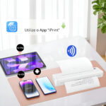 Impressora Térmica Papel A4 Portátil Bluetooth + 100 Folhas Branco 127/220v - Imagem 3